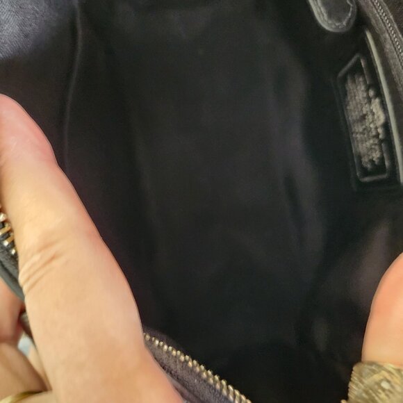 Like New Coach Mini Bennett Silver Metallic Leather Shoulder Bag Purse - Picture 13 of 14